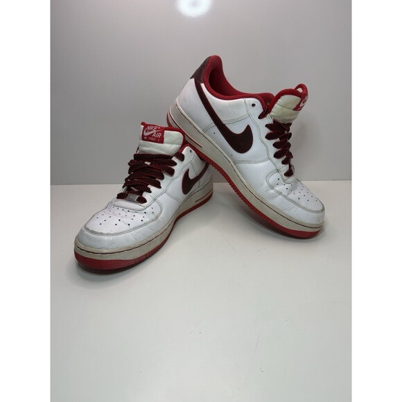 Nike Air Force 1 Low White University Red 488298-139 Men’s Size 10.5 w/ Box - Picture 1 of 8